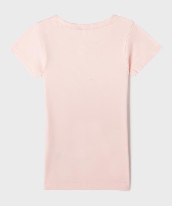 Tee-shirt manches courtes en coton biologique fille (lot de 2) vue3 - GEMO 4G FILLE - GEMO