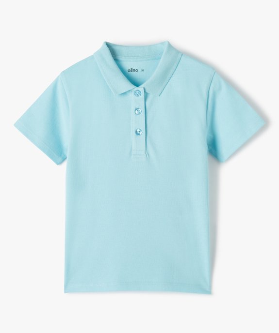 Polo à manches courtes en coton piqué uni fille vue1 - GEMO 4G FILLE - GEMO
