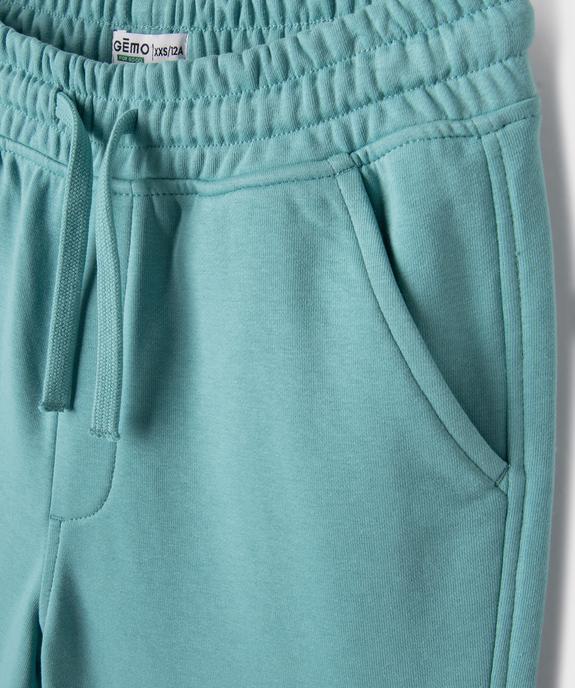 Bermuda uni en maille French Terry avec ceinture ajustable garçon vue2 - GEMO 4G GARCON - GEMO