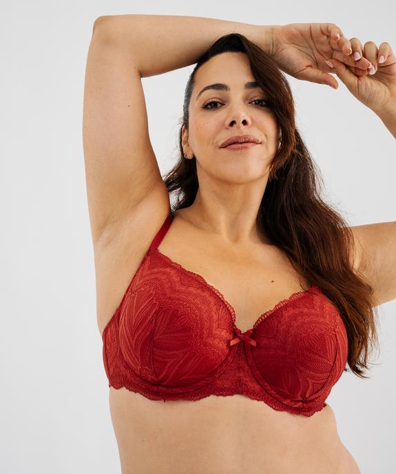 Soutien-gorge emboitant à coques fines en dentelle grande taille vue1 - GEMO(HOMWR FEM) - GEMO