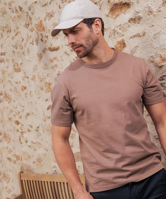 Tee-shirt manches courtes en coton uni homme vue5 - GEMO (HOMME) - GEMO