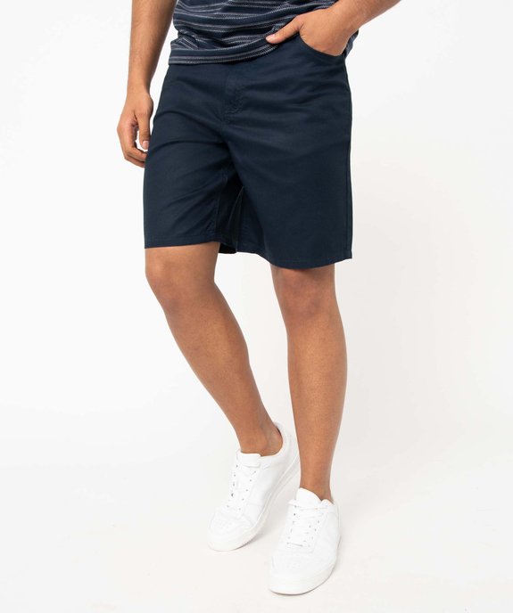 Bermuda homme en maille fine et fluide bleu fonce GEMO