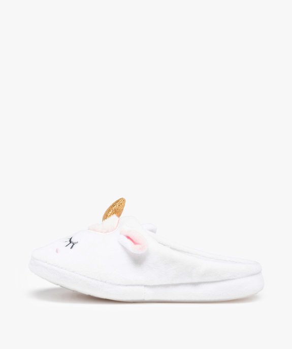 Chaussons fille mules en forme de licorne détails pailletés  vue3 - GEMO (ENFANT) - GEMO