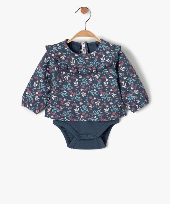 Body bébé fille à manches longues 2 en 1 vue1 - GEMO(BB COUCHE) - GEMO