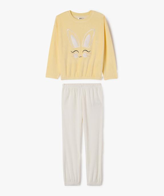 Pyjama en velours avec motif lapin fille vue1 - GEMO (ENFANT) - GEMO