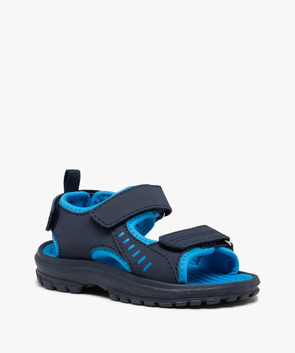 Sandales sport garçon bicolores à scratch vue2 - GEMO (ENFANT) - GEMO