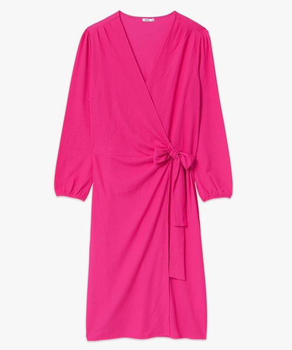 Robe femme grande taille forme portefeuille graufrée vue4 - GEMO (G TAILLE) - GEMO