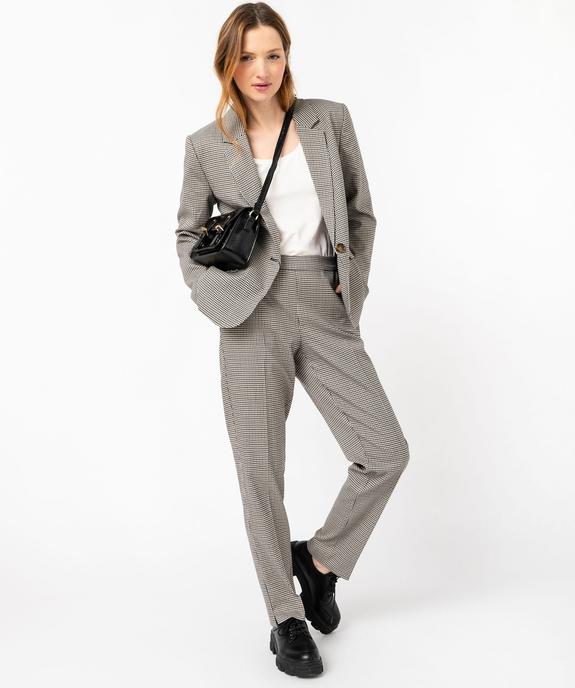 Veste blazer à carreaux fermeture un bouton femme vue5 - GEMO(FEMME PAP) - GEMO