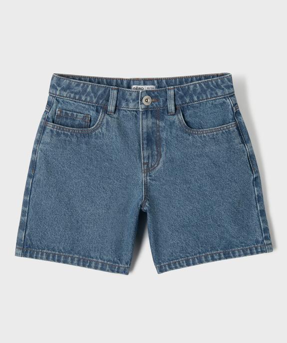 Short en jean coupe large fille vue1 - GEMO (JUNIOR) - GEMO