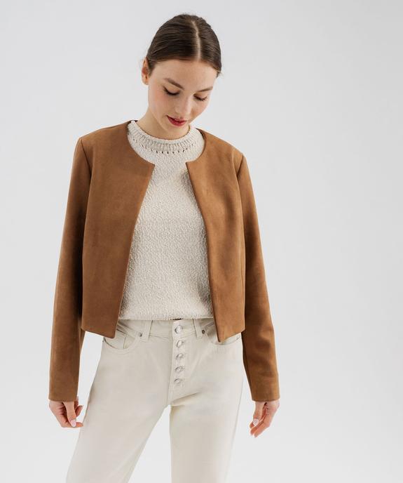 Veste courte en suédine femme vue6 - GEMO(FEMME PAP) - GEMO