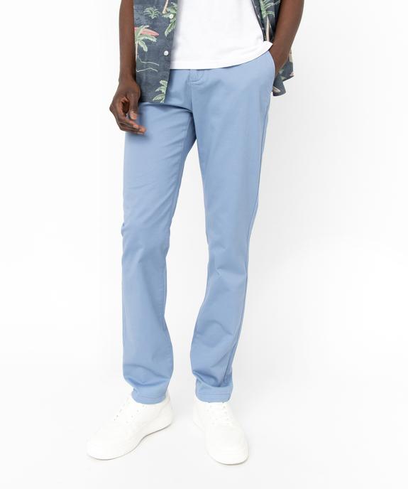 Pantalon chino en coton stretch uni homme vue1 - PREMIER PRIX BY GEMO - GEMO