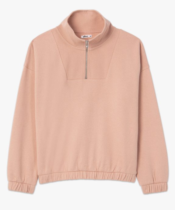 Sweat femme à col zippé intérieur molletonné vue4 - GEMO(FEMME PAP) - GEMO