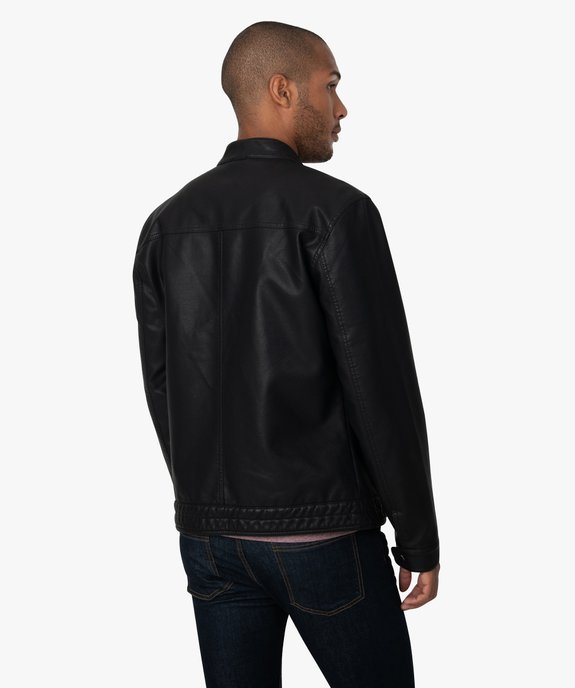 Blouson homme avec col montant et fermeture zippée vue3 - GEMO (HOMME) - GEMO