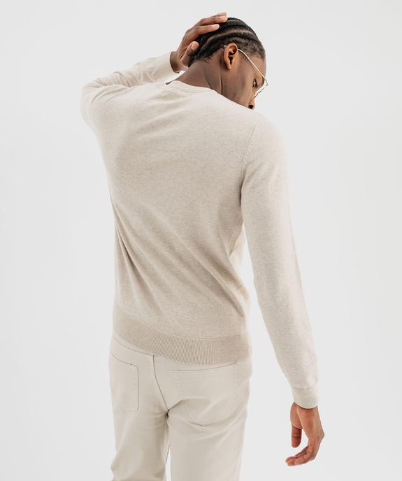 Pull en coton en maille fine à col rond homme  vue3 - GEMO (HOMME) - GEMO