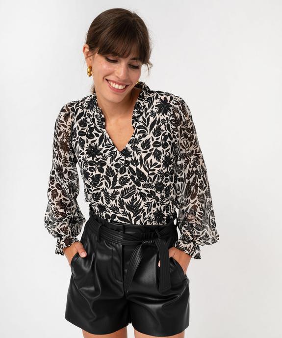 Blouse manches longues fluide imprimée fleurie femme - GEMO(FEMME PAP) Blouse manches longues fluide imprimée fleurie femme vue1 - GEMO(FEMME PAP) - GEMO