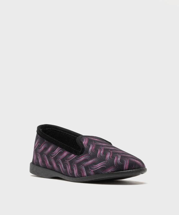 Chaussons pantoufles en velours ras imprimé femme vue2 - G'FLEX - GEMO