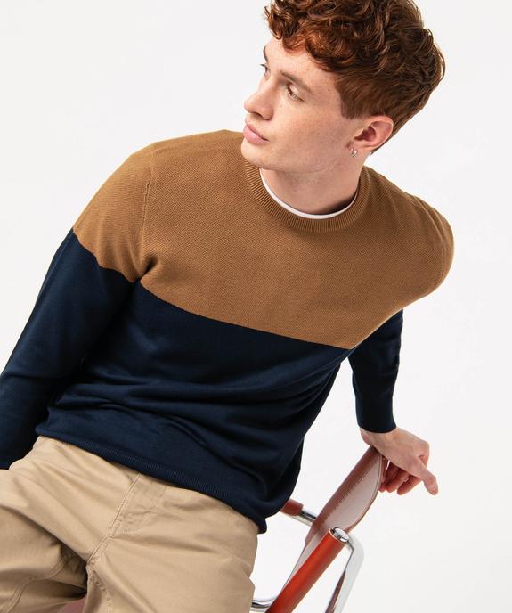 Pull en maille fine à col rond homme vue1 - GEMO 4G HOMME - GEMO