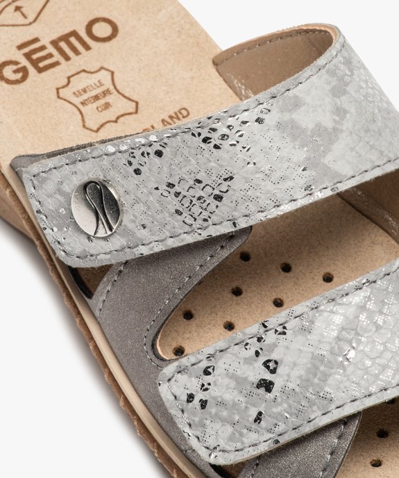 Mules femme confort à brides ajustables métallisées vue6 - GEMO (CONFORT) - GEMO