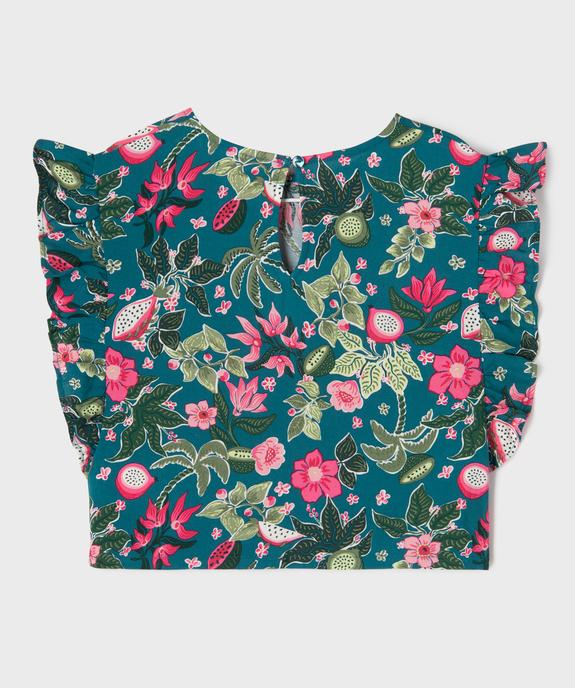 Blouse à volants à motifs fleuris fille vue4 - GEMO 4G FILLE - GEMO