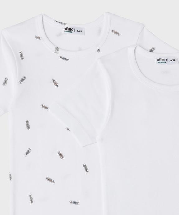 Tee-shirts manches courtes en coton garçon (lot de 2) vue2 - GEMO 4G GARCON - GEMO