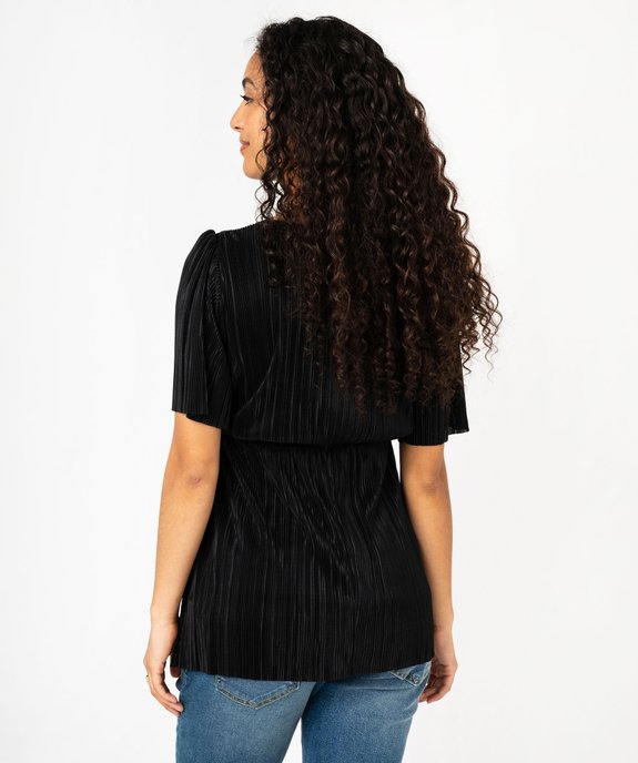 Tee-shirt à manches courtes en maille plissée spécial maternité vue3 - GEMO (MATER) - GEMO