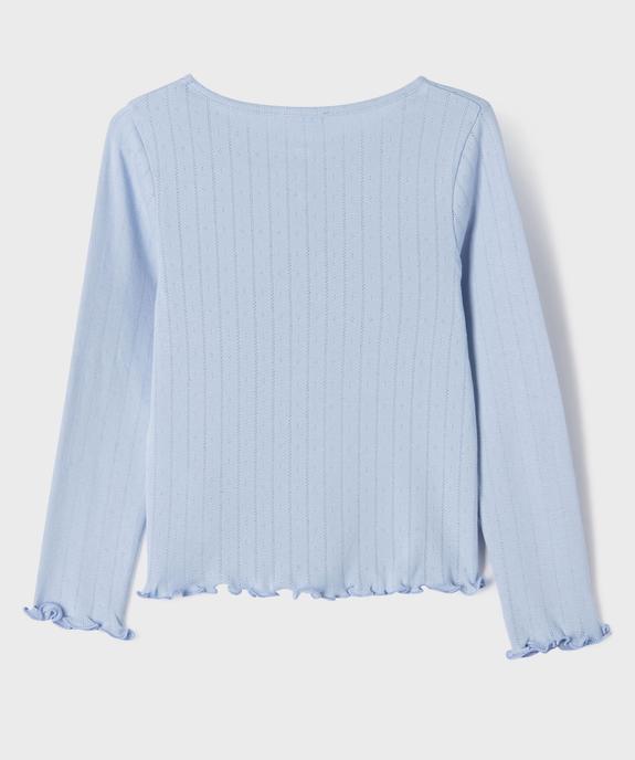 Tee-shirt manches longues finitions froncées fille vue4 - GEMO 4G FILLE - GEMO