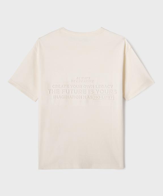 Tee-shirt manches courtes oversize avec inscriptions en relief garçon vue3 - GEMO 4G GARCON - GEMO