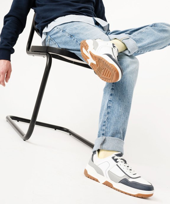 Baskets homme tricolores à lacets style casual vue1 - GEMO (SPORTSWR) - GEMO