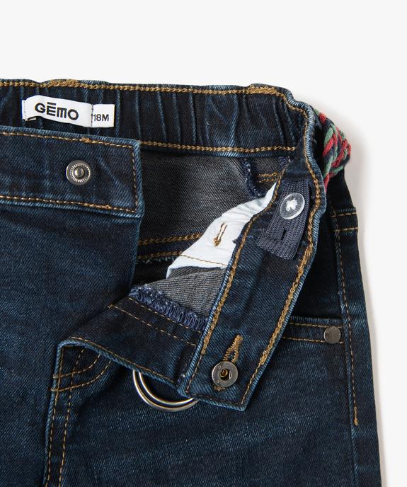 Jean avec ceinture tressée bébé garçon vue2 - GEMO 4G BEBE - GEMO