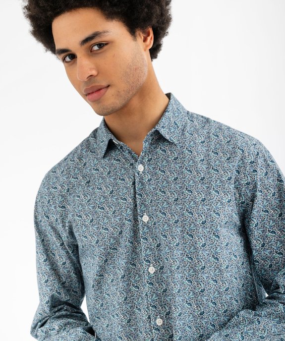 Chemise manches longues à fleurs homme vue7 - GEMO (HOMME) - GEMO