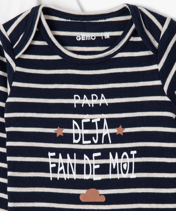 Body bébé à manches longues à motifs marins (lot de 3) vue2 - GEMO 4G BEBE - GEMO