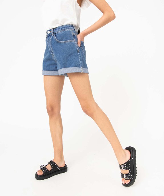 Short en jean ample à revers femme vue1 - GEMO(FEMME PAP) - GEMO