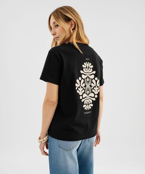 Tee-shirt manches courtes avec inscription positive femme vue1 - GEMO 4G FEMME - GEMO