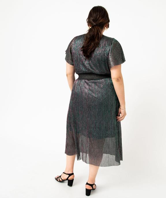 Robe à manches courtes en maille scintillante femme grande taille vue3 - GEMO (G TAILLE) - GEMO
