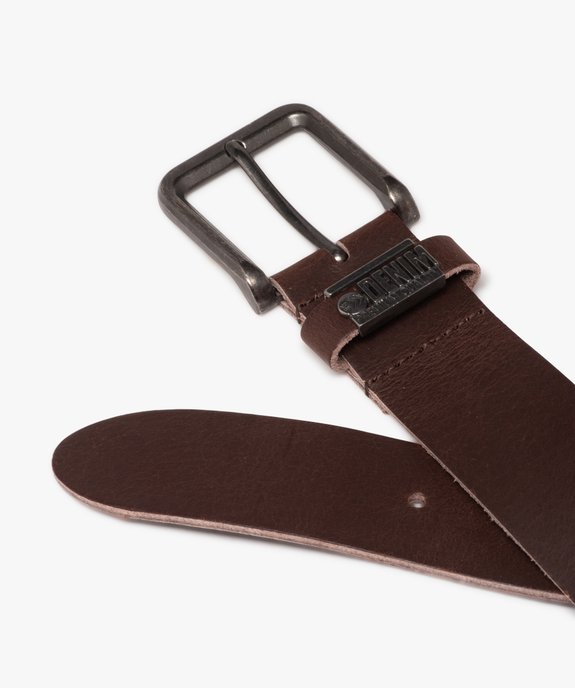 Ceinture en cuir à grosse boucle en métal vieilli homme vue2 - GEMO (ACCESS) - GEMO