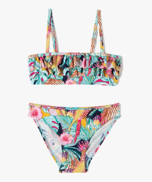 Maillot de bain fille à motifs exotiques vue1 - GEMO 4G FILLE - GEMO
