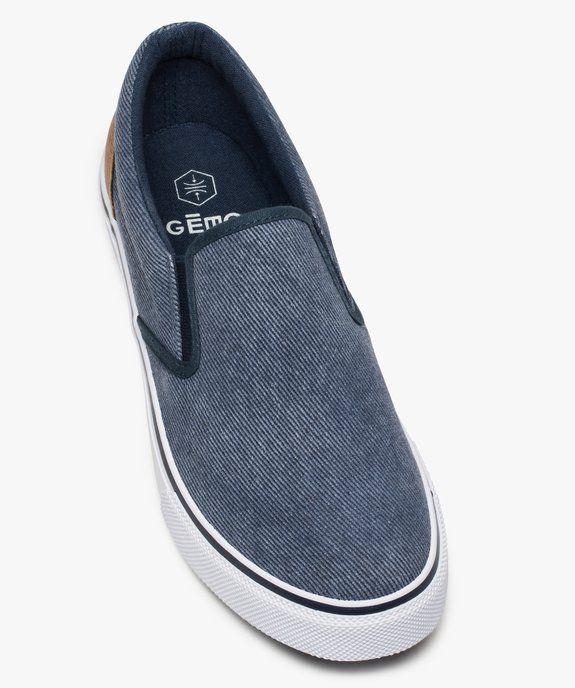 Tennis homme en toile façon slip-on bicolores vue5 - GEMO (SPORTSWR) - GEMO