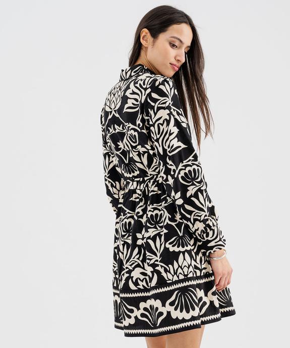 Robe courte à haut chemise imprimée femme vue4 - GEMO 4G FEMME - GEMO