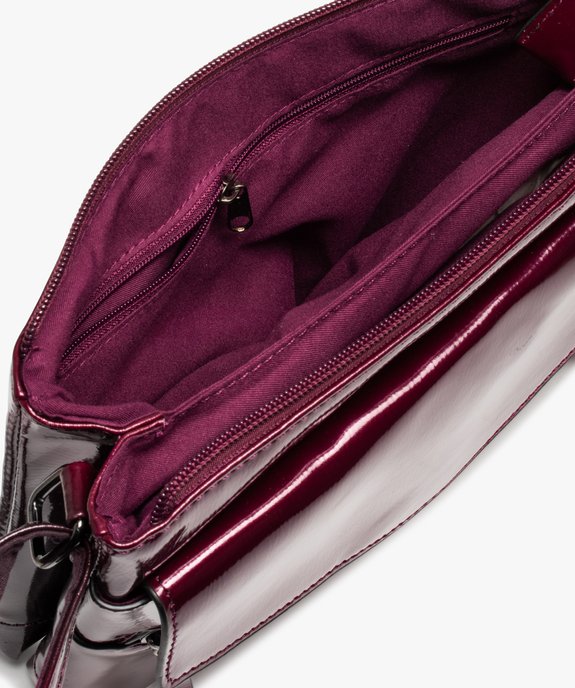 Sac femme rectangle en matière vernie vue3 - GEMO (ACCESS) - GEMO