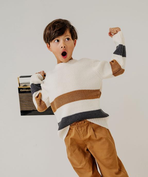 Pull rayé en grosse maille garçon vue6 - GEMO (ENFANT) - GEMO
