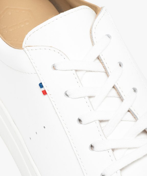 Baskets femme en cuir uni avec contrefort contrasté - Tanéo vue6 - TANEO - GEMO