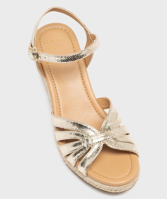 Sandales compensées en toile métallisée femme - Valentina Baldano vue5 - VALENTINA BALDA - GEMO