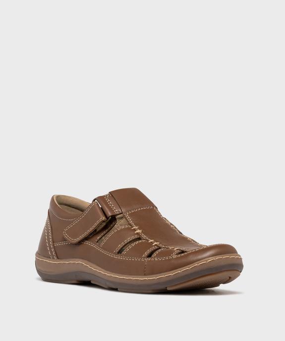 Sandales confort à bouts fermés dessus et semelle intérieure cuir homme vue2 - G'FLEX - GEMO