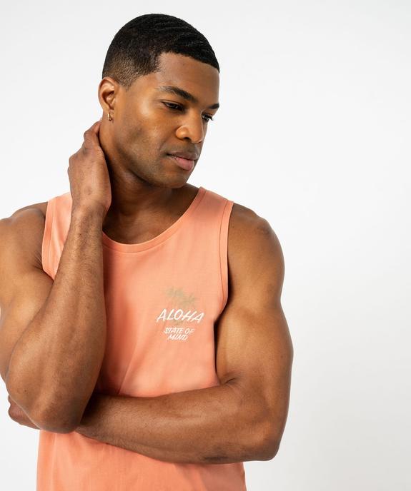 Débardeur coupe droite en coton avec broderie homme vue2 - GEMO (HOMME) - GEMO