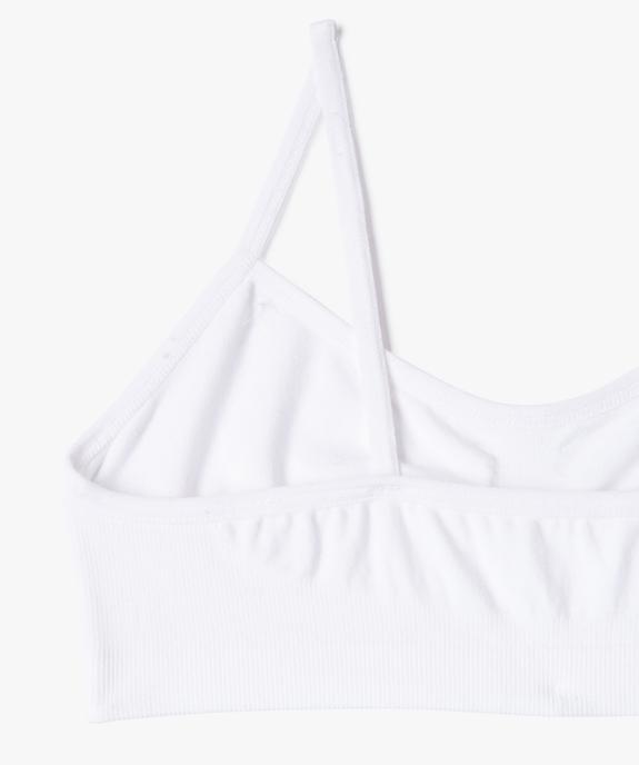 Brassière à fines bretelles en maille extensible fille vue2 - GEMO (JUNIOR) - GEMO