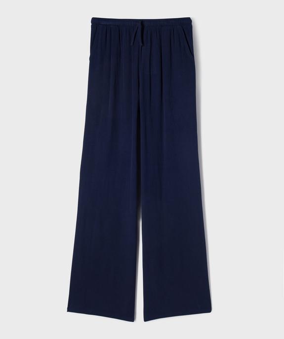 Pantalon large en viscose avec ceinture ajustable fille vue1 - GEMO 4G FILLE - GEMO