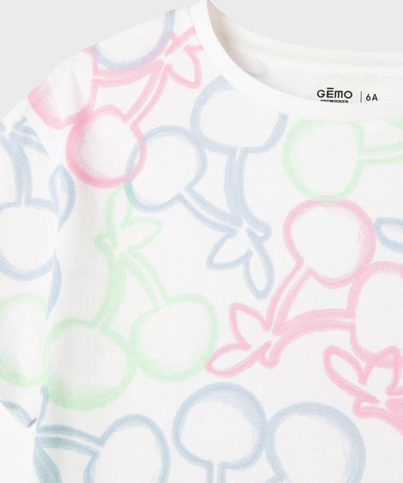 Tee-shirt manches courtes imprimé coupe oversize fille vue3 - GEMO 4G FILLE - GEMO