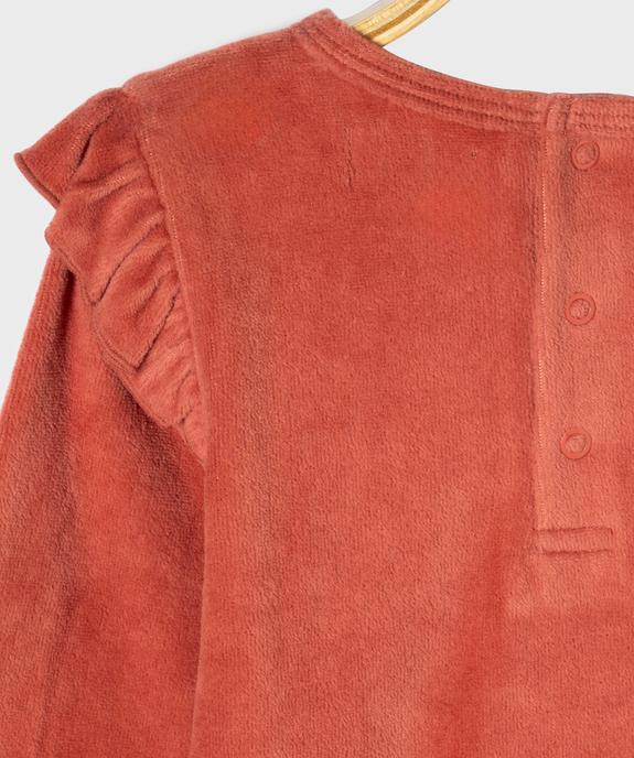Pyjama 2 pièces en velours motifs pommes bébé fille vue3 - GEMO 4G BEBE - GEMO
