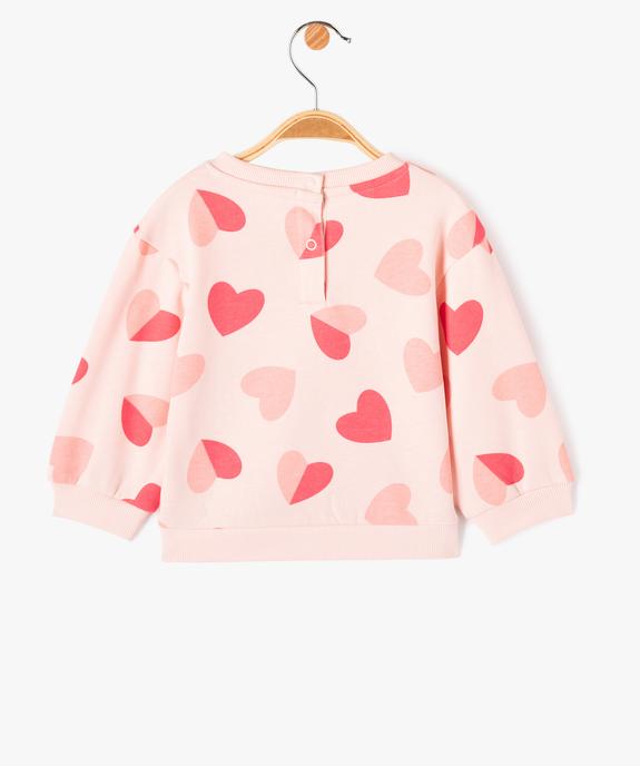 Sweat molletonné bébé fille avec motifs et message vue4 - GEMO 4G BEBE - GEMO