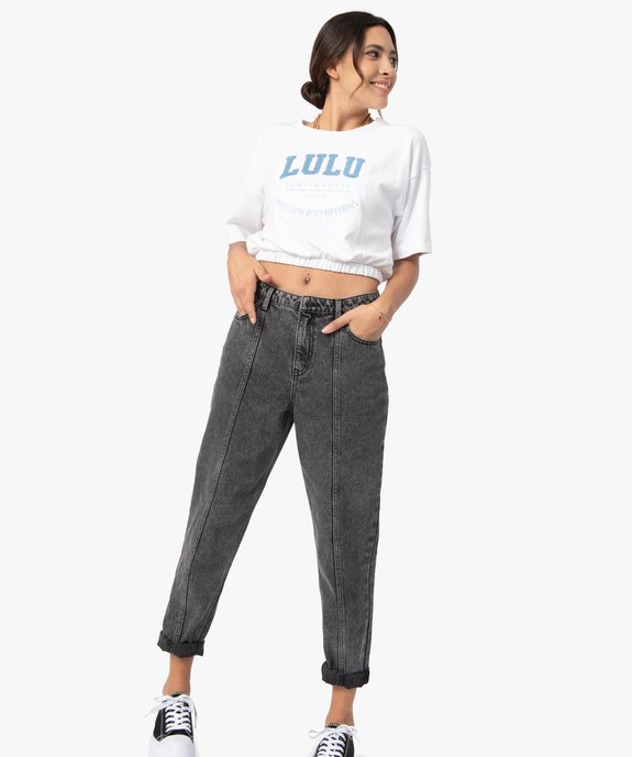Tee-shirt femme avec bas élastiqué – LuluCastagnette  vue5 - LULUCASTAGNETTE - GEMO